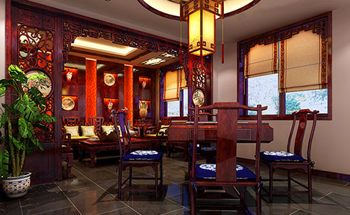 武冈古典中式风格茶楼包间设计装修效果图
